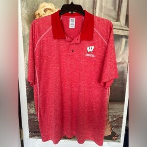 Men’s Pro Edge Wisconsin Badgers athletic fit polo. Size XXL. Like New!